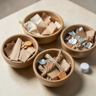 Zdjęcie materiałów w miseczkach