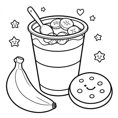 Strona kolorowanka — Mały deser karmelowy