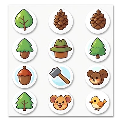 Arkusz nagród / naklejek: znak leśnika