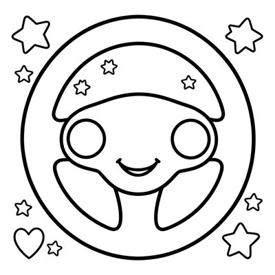 Kolorowanka - prosta kierownica dla malucha