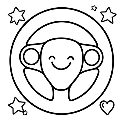 Kolorowanka - prosta kierownica dla malucha