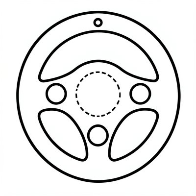 Szablon kierownicy - kontury do wycięcia