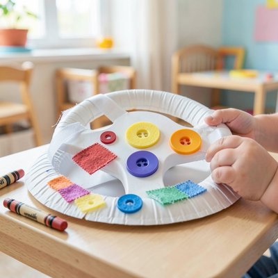 Przykładowa kierownica z papierowego talerzyka