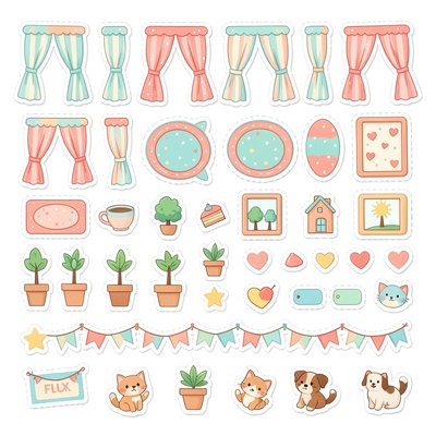 Arkusz naklejek i dekoracji