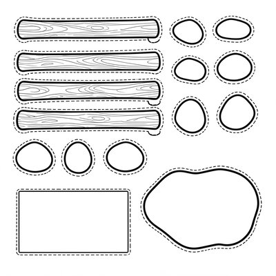 Szablon: elementy tamy do wycięcia
