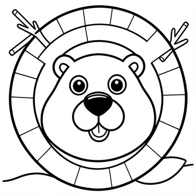 Kolorowanka — pyszczek bobra na talerzyku