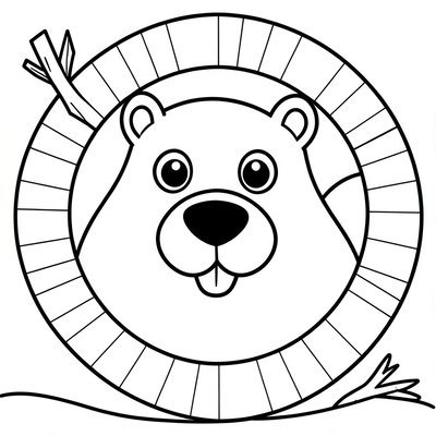 Kolorowanka — pyszczek bobra na talerzyku