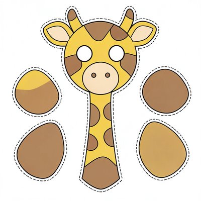 Szablon maski: Żyrafa (do wycięcia)