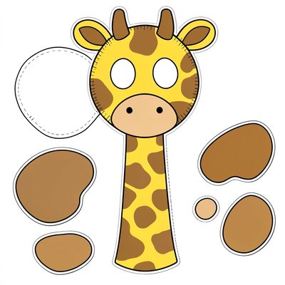 Szablon maski: Żyrafa (do wycięcia)