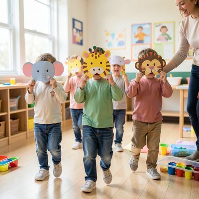 Zdjęcie przykładowe: Parada masek w sali