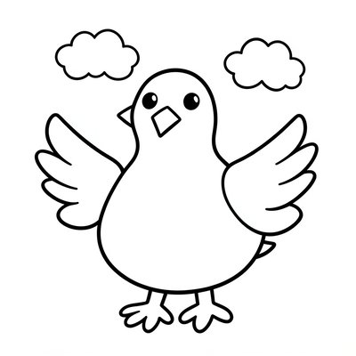 Kolorowanka prostego gołębia