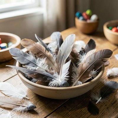 Pióra do zabawy sensorycznej — zdjęcie