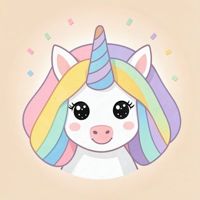 Duża ilustracja jednorożca — przykład do powitania