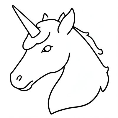 Szablon bazy głowy jednorożca (kontur) — do wycięcia