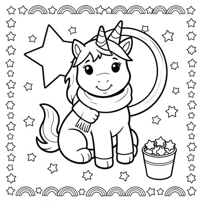 Kolorowanka: Jednorożec z chusteczką
