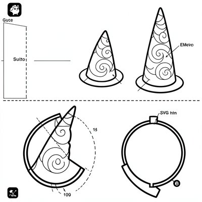 Szablon rogu jednorożca — do wycięcia i przyklejenia