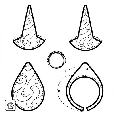 Szablon rogu jednorożca — do wycięcia i przyklejenia