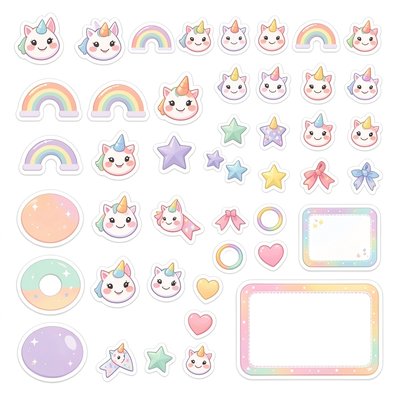 Projekt naklejek 'Mały Jednorożec'