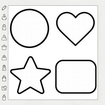 Karta z kształtami do układania agrafek