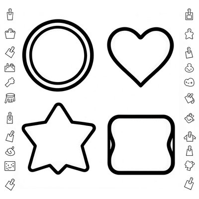 Karta z kształtami do układania agrafek