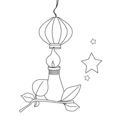Kolorowanka: lampion i płomyk