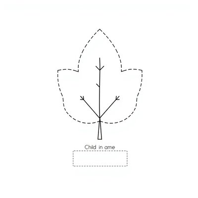 Szablon do wydruku: Odcisk liścia (pamiątka)