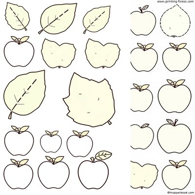 Szablony liści i jabłek - wycinanki