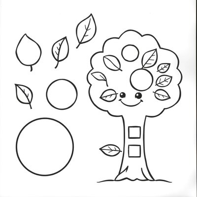 Kolorowanka — liście i pieczątki