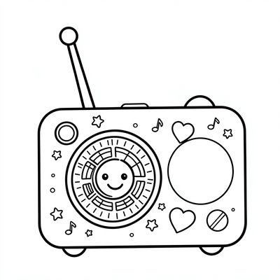 Kolorowanka: radiostacja do ozdabiania