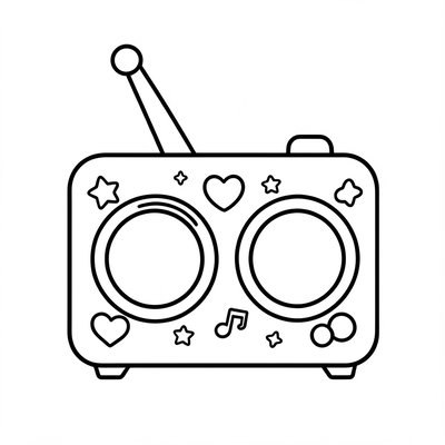 Kolorowanka: radiostacja do ozdabiania