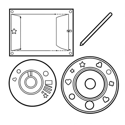 Szablon radiostacji — rolka papierowa i talerzyk