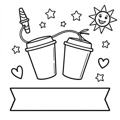 Kolorowanka: Telefon z kubków