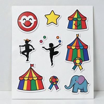 Arkusz naklejek — nagrody cyrkowe