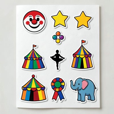 Arkusz naklejek — nagrody cyrkowe