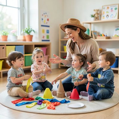 Dzieci bawiące się w kręgu — scena aktywności