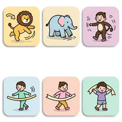 Ikony ćwiczeń — proste sekwencje ruchowe