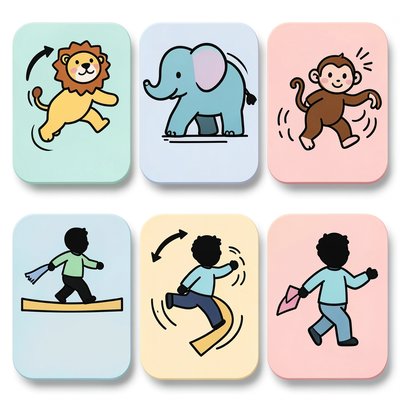 Ikony ćwiczeń — proste sekwencje ruchowe