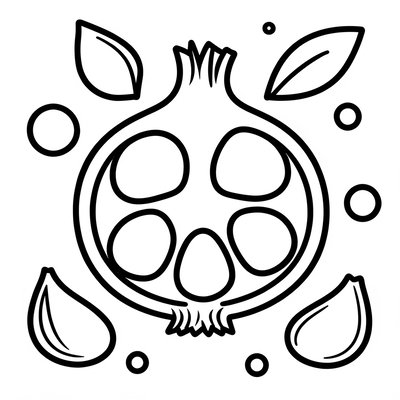 Szablon do kolorowania — przekrojona główka czosnku