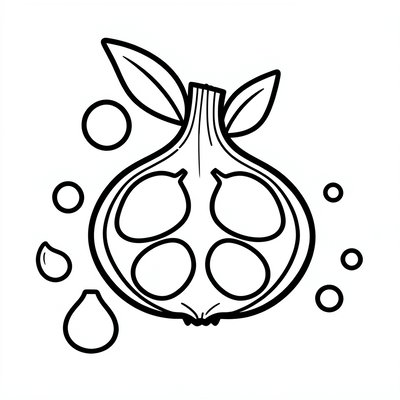 Szablon do kolorowania — przekrojona główka czosnku