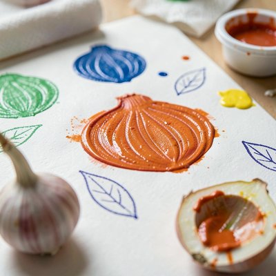 Zbliżenie: odbicie czosnku na papierze