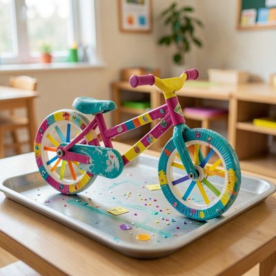 Zdjęcie przykładowego wytworu — gotowy kolorowy rower