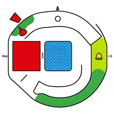 Tor rowerowy - szablon do wydruku