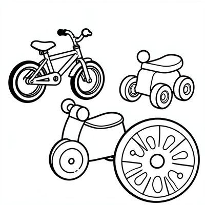 Kolorowanka — Rower i jeździk