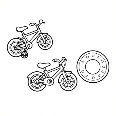 Kolorowanka — Rower i jeździk