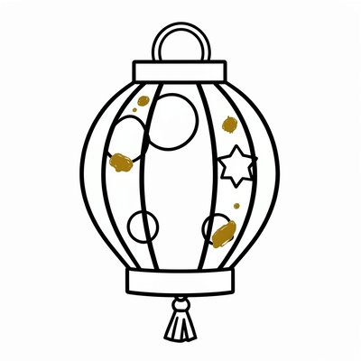 Kolorowanka: lampion do malowania palcami