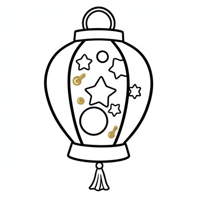 Kolorowanka: lampion do malowania palcami