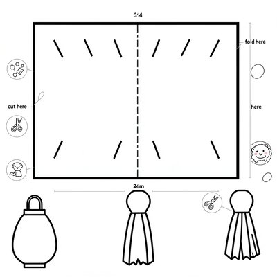 Szablon do wycięcia: prosty lampion (A4)