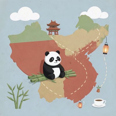 Mapa i symbole Chin dla dzieci