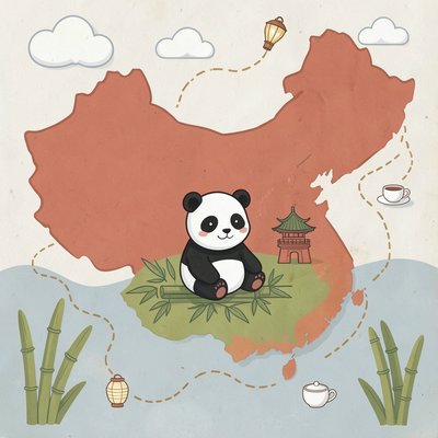 Mapa i symbole Chin dla dzieci