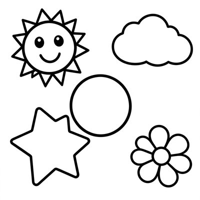 Kolorowanka — Proste kształty do malowania